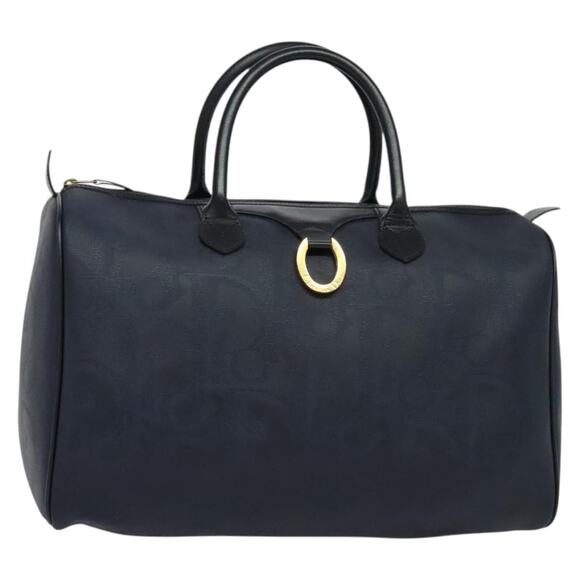 DIOR Trotter Canvas Boston Bag Pvc Navy - Picture 1 of 12